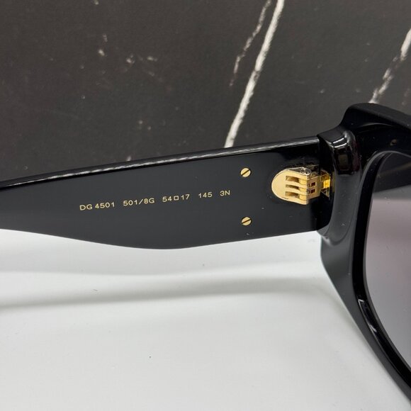 NEW DOLCE&GABBANA DG4501 501/8G BLACK SUNGLASSES DG4501 5018G EYEWEAR - Picture 8 of 10